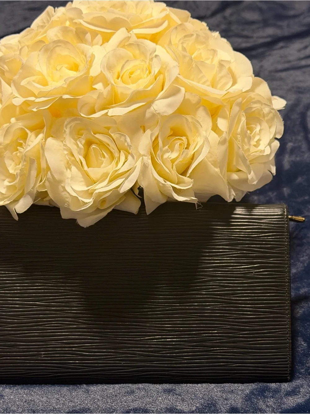 Louis Vuitton Black Epi Wallet with dust cover and box